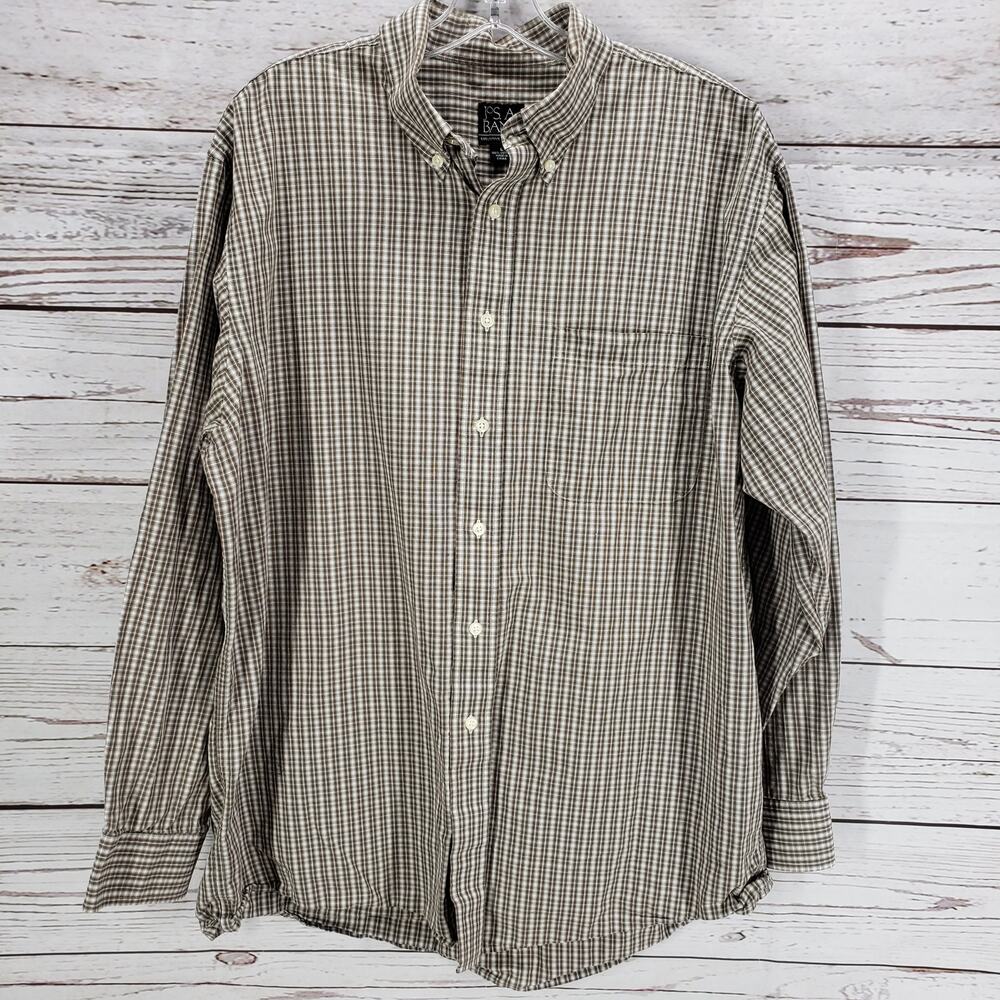 Jos. A. Bank Men's Executive Collection Tattersall Button Up Shirt Size Large